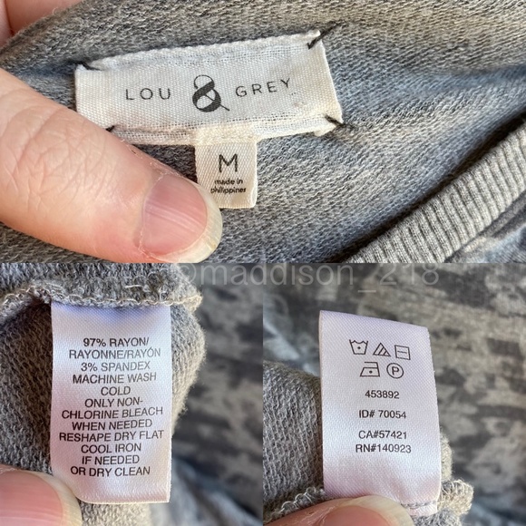 Lou & Grey Anthropologie Balloon Sleeve Striped Floral Pullover M - Picture 3 of 9